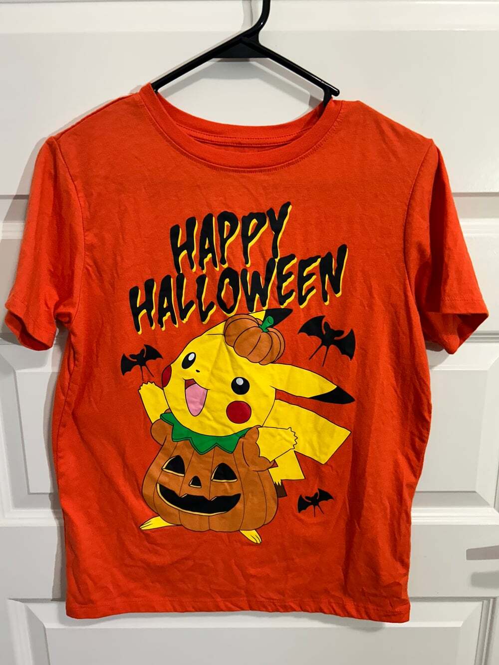 Pokémon Boys XL Orange Halloween T-Shirt Pikachu Pumpkin Costume Graphic Tee
